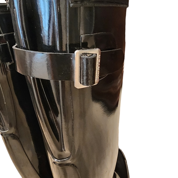 Hunter Tall Black Gloss Adjustable Boots 8 - Picture 5 of 16